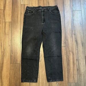 Vintage Lee Men's Relaxed Fit Jeans Size 40 x 32 Made In USA Black‎